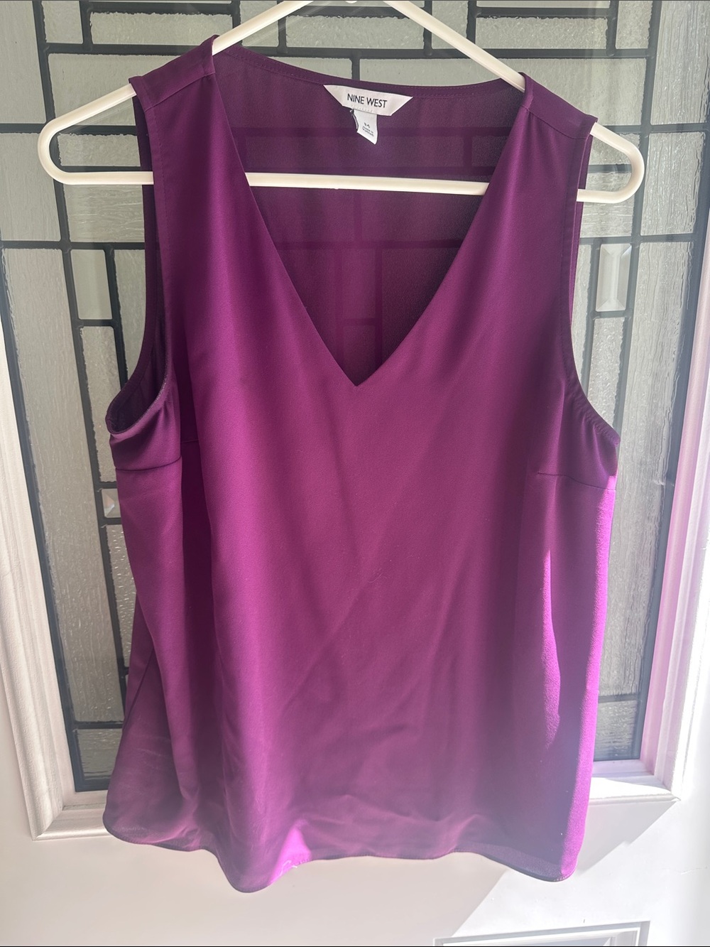 Nine West Deep Plum V-Neck Sleeveless Camisole